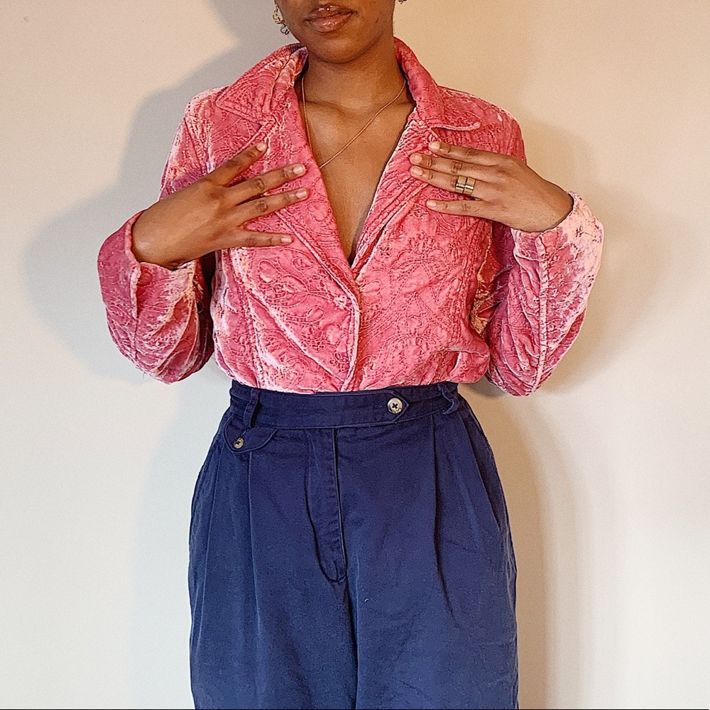 Vintage Old Navy Crushed Velvet Pink Jacket 💗